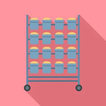 Bakery bread stand icon, flat style Stock Illustration