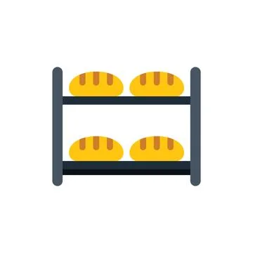 Bakery bread storage rack displaying freshly baked loaves 스톡 일러스트