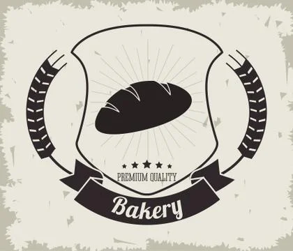 Bakery bread wheat cereal premium quality vintage background Stock Illustration