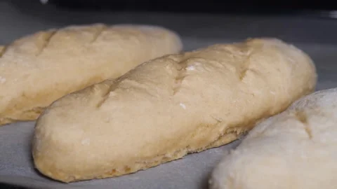 Bakery buns baking timelapse. Organic food concept. Popular fast food in the Stock Footage 272450213