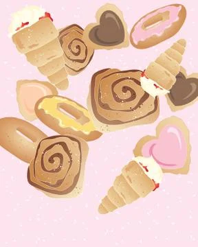 Bakery buns Stock Illustration
