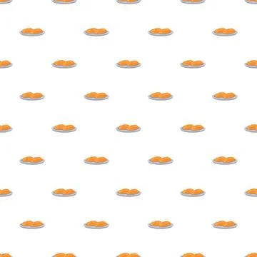 Bakery buns seamless pattern on white background Stock Illustration