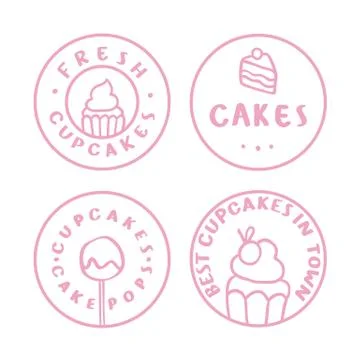 Bakery, cake cafe badges. Stock Illustration