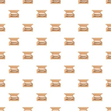 Bakery cake dessert packaging box seamless pattern Illustrazione stock
