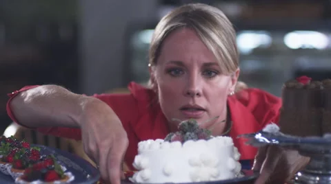 Bakery Cake in the Window Stock Footage 62875242