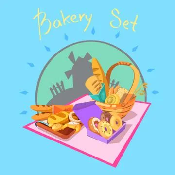 Bakery cartoon concept Stock Illustration