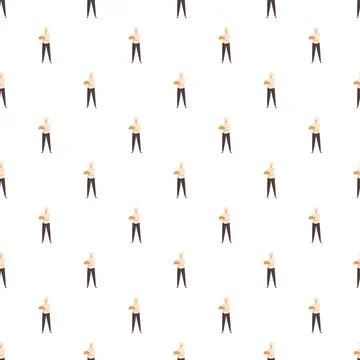 Bakery chef baker pattern holding fresh bread Stock Illustration