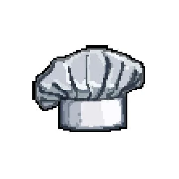 Bakery chef hat pixel art vector illustration Stock Illustration