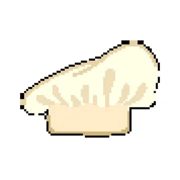 Bakery chef hat pixel art vector illustration Stock Illustration