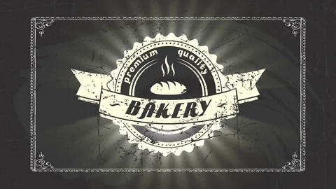 Bakery coffee bar drawn with white chalk on blackboard using long ribbon placed Stock Footage 129272159