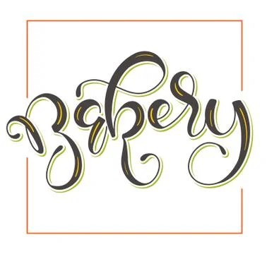 Bakery, colored typographic design, vector illustration Stock Illustration