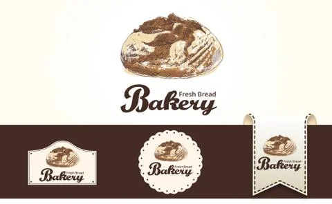 Bakery concept with hand drawn bread vector illustration Illustrazione stock