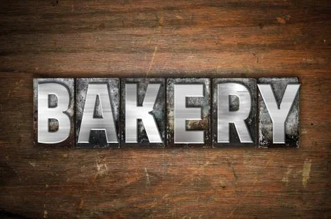 Bakery Concept Metal Letterpress Type Stock Illustration