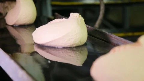 Bakery. Conveyor for the production of bread. Stock Footage 74593482