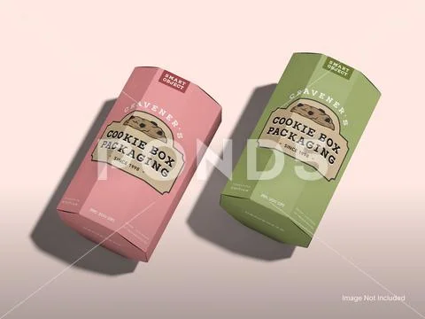 Bakery Cookie Box Packaging Mockup – Editable Design PSD Template