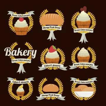 Bakery design over    black background vector illustration Ilustração Stock