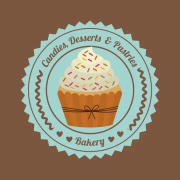 Bakery design over  brown  background vector illustration Ilustração Stock