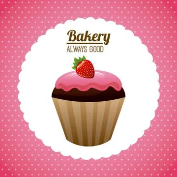 Bakery design over  dotted background vector illustration Ilustração Stock