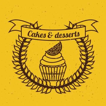 Bakery design over  yellow  background vector illustration Ilustração Stock