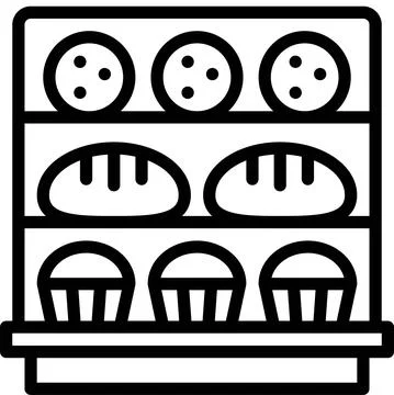 Bakery Display Case icon, Bakery and baking related vector Stock Illustration