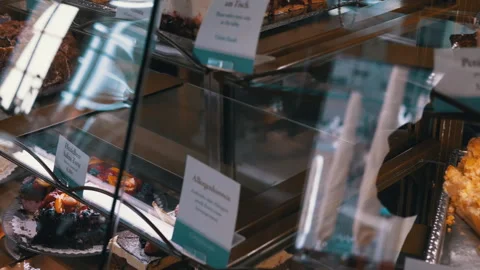 Bakery Display Case with Pastries Stock Footage 312007452