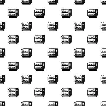 Bakery display fridge seamless pattern design Illustration