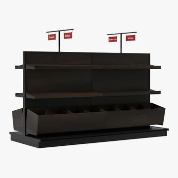 Bakery Display Shelves Dark 3D Model