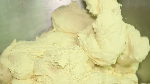 Bakery. Dough in a container. Close-up. Stock Footage 74393985