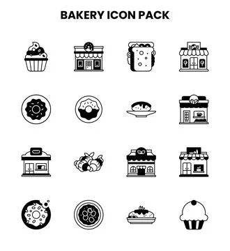 Bakery DuoTone Design Icons Pack Stock Illustration