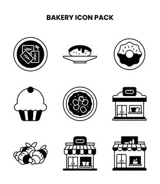 Bakery DuoTone Design Icons Pack Ilustración de archivo