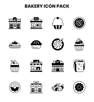 Bakery DuoTone Vector Icons Pack Stock Illustration