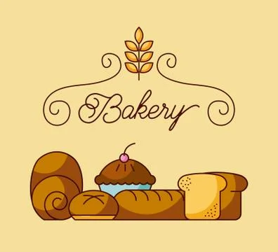Bakery elements product ingredient dessert and pastry food Stockillustratie