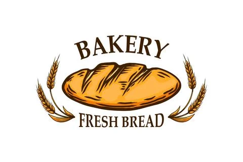 Bakery emblem with bread illustration. Design element for emblem, sign, pos.. 库存插图