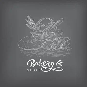 Bakery emblem in engraved style Stock Illustration
