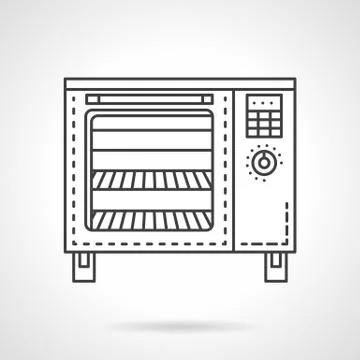 Bakery equipment flat line vector icon. Stove Stock Illustration