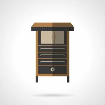 Bakery equipment flat vector icon. Oven 스톡 일러스트