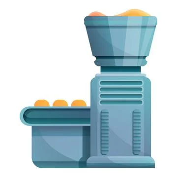 Bakery factory line icon, cartoon style Stock Illustration