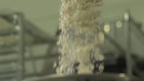 Bakery flour pouring in slow motion Stock Footage 128459416