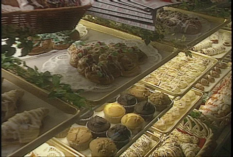 Bakery food case Stock Footage 147596