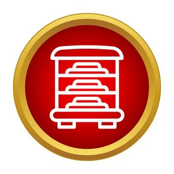 Bakery food display showcase rack icon Stock Illustration