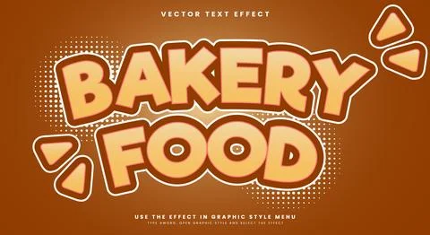 Bakery Food editable text effect template Stock Illustration