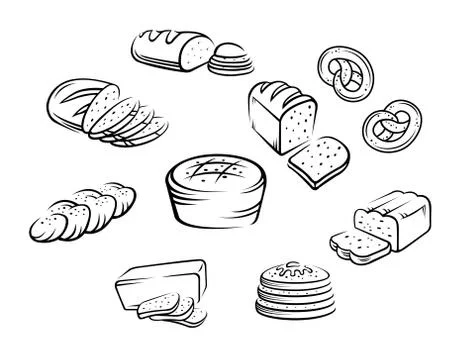 Bakery food Stock Illustration