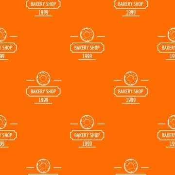 Bakery fresh pattern vector orange Stock Illustration