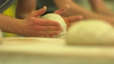 Bakery - Handing kneading dough Video stock 46943010