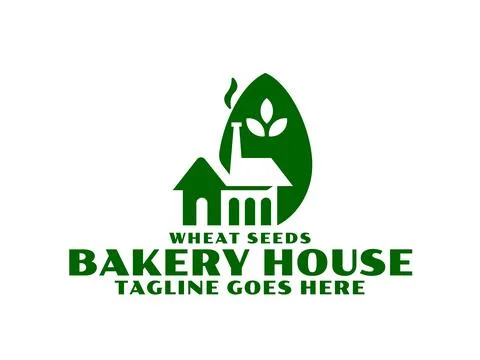 Bakery house logo design template Illustrazione stock