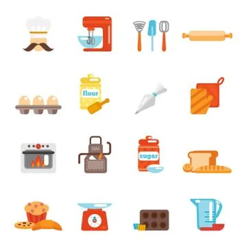 Bakery icon flat Illustrazione stock