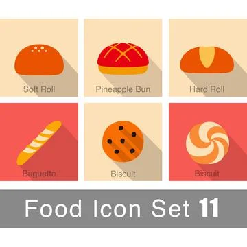 Bakery icon set, bread, biscuit snack icon set design, vector illustration Stock Illustration