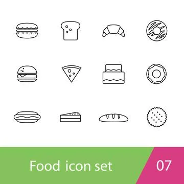 Bakery icon set, bread, biscuit snack icon set design, vector illustration Stock Illustration