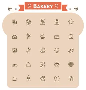 Bakery icon set Stock Illustration