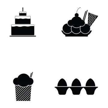 Bakery icon set Illustrazione stock